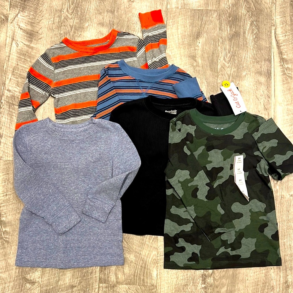 LOT 5 long-sleeve thermal warm winter 3T shirts